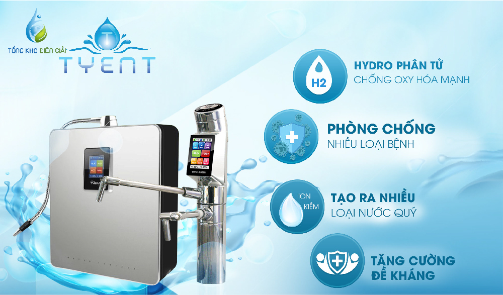 Máy lọc nước điện giải Tygent tạo ra nguồn nước lọc tinh tuý có chứa ion kiềm tốt cho sức khoẻ, được nhiều chuyên gia khuyên lựa chọn.